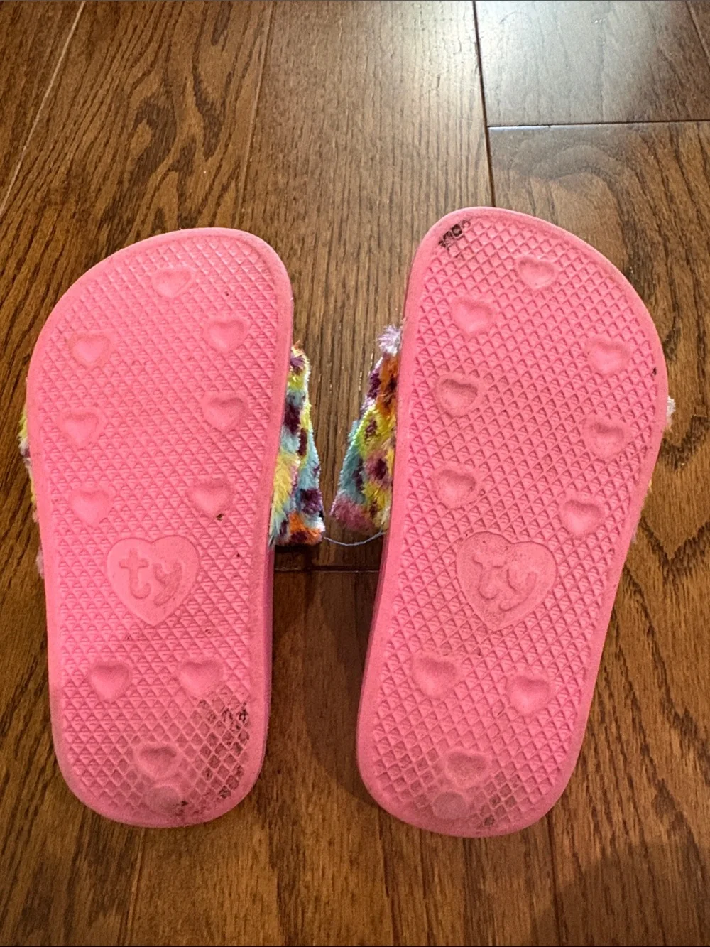 TY - Kids Plush Bear Slide Sandals - Pink Multicolor